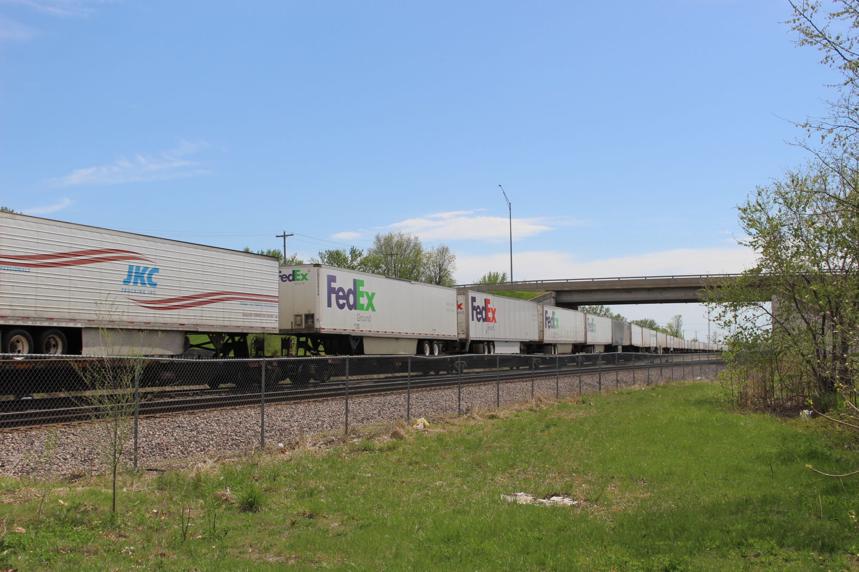 Fencing near Marceline tracks on the opposite side of the overpass